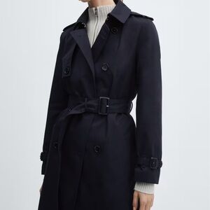 Navy blue mango trench